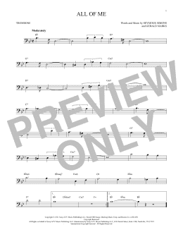 page one of All Of Me (Trombone Solo)