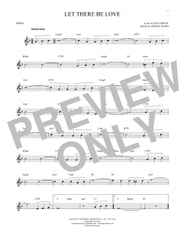 page one of Let There Be Love (French Horn Solo)