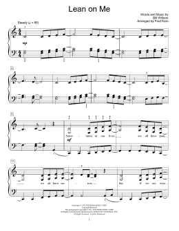 page one of Lean On Me (Educational Piano)