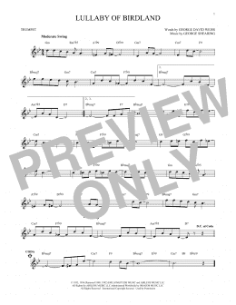 page one of Lullaby Of Birdland (Trumpet Solo)