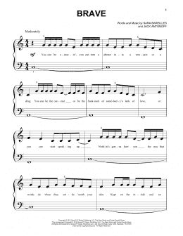 page one of Brave (Beginning Piano Solo)