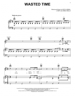 page one of Wasted Time (Piano, Vocal & Guitar Chords (Right-Hand Melody))