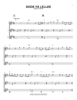 page one of Doos Ya Lellee (Guitar Ensemble)