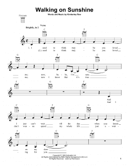 page one of Walking On Sunshine (Ukulele)