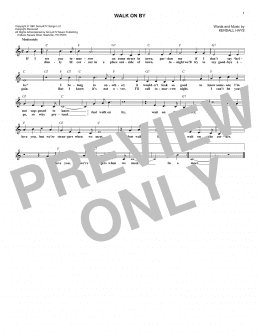 page one of Walk On By (Lead Sheet / Fake Book)