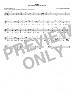 page one of River (Lead Sheet / Fake Book)