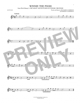 page one of Winnie The Pooh (from The Many Adventures Of Winnie The Pooh) (Alto Sax Solo)