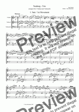 page one of Haydn Neuberg Trio 1, 2Vl+Vc