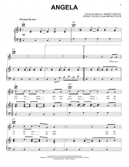 page one of Angela (Piano, Vocal & Guitar Chords (Right-Hand Melody))