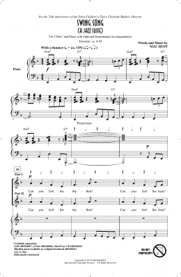 page one of Swing Song (A Jazz Suite) (2-Part Choir)