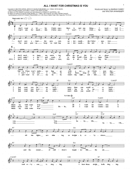 page one of All I Want For Christmas Is You (Lead Sheet / Fake Book)