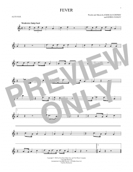 page one of Fever (Alto Sax Solo)