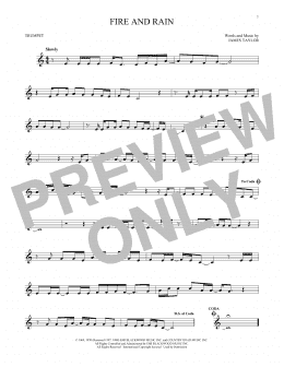 page one of Fire And Rain (Trumpet Solo)