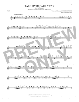 page one of Take My Breath Away (Love Theme) (Flute Solo)