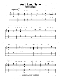 page one of Auld Lang Syne (Solo Guitar)