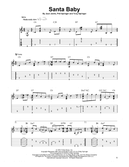 page one of Santa Baby (Solo Guitar)