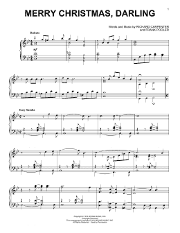 page one of Merry Christmas, Darling (Piano Solo)