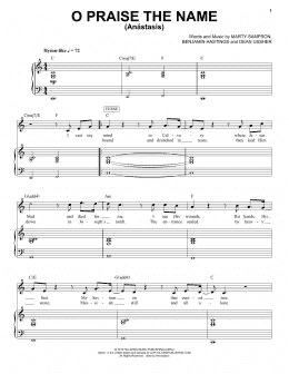 page one of O Praise The Name (Anastasis) (Piano & Vocal)