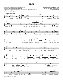 page one of Stars (Lead Sheet / Fake Book)