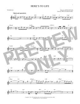 page one of Here's To Life (Tenor Sax Solo)