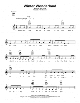 page one of Winter Wonderland (Ukulele)