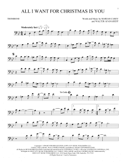 page one of All I Want For Christmas Is You (Trombone Solo)