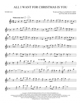 page one of All I Want For Christmas Is You (Tenor Sax Solo)