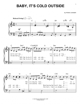 page one of Baby, It's Cold Outside (Very Easy Piano)