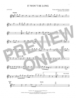 page one of It Won't Be Long (Alto Sax Solo)