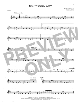 page one of Don't Know Why (Violin Solo)