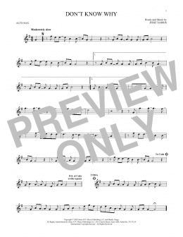 page one of Don't Know Why (Alto Sax Solo)