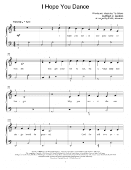 page one of I Hope You Dance (Educational Piano)