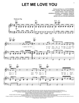 page one of Let Me Love You (Piano, Vocal & Guitar Chords (Right-Hand Melody))