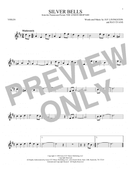 page one of Silver Bells (Violin Solo)