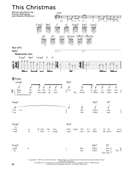 page one of This Christmas (Guitar Cheat Sheet)