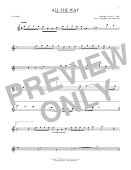 page one of All The Way (Alto Sax Solo)