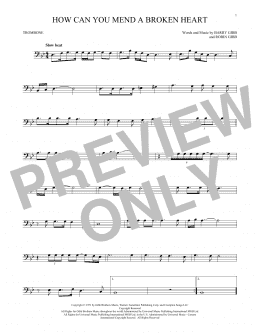 page one of How Can You Mend A Broken Heart (Trombone Solo)