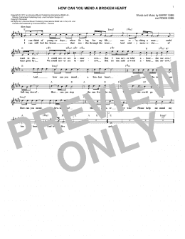 page one of How Can You Mend A Broken Heart (Lead Sheet / Fake Book)