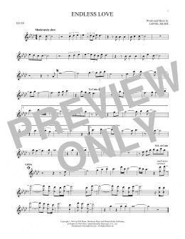 page one of Endless Love (Flute Solo)