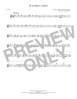 page one of It's Only Love (Flute Solo)