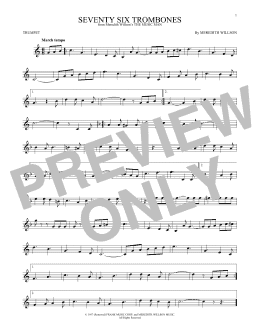 page one of Seventy Six Trombones (Trumpet Solo)