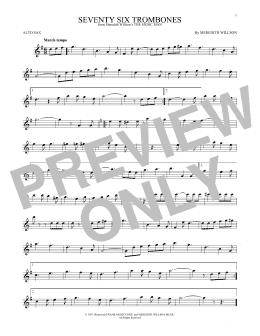 page one of Seventy Six Trombones (Alto Sax Solo)