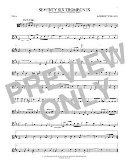 page one of Seventy Six Trombones (Viola Solo)