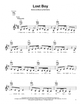 page one of Lost Boy (Ukulele)