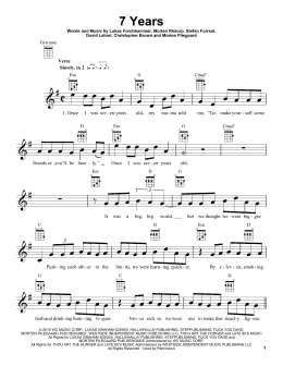 page one of 7 Years (Ukulele)