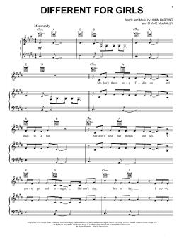 page one of Different For Girls (Piano, Vocal & Guitar Chords (Right-Hand Melody))