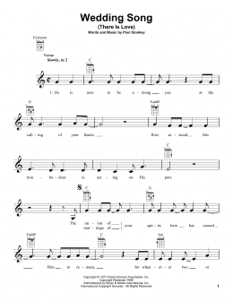 page one of Wedding Song (There Is Love) (Ukulele)