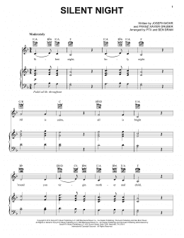 page one of Silent Night (Piano, Vocal & Guitar Chords (Right-Hand Melody))