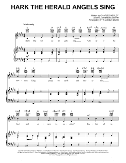 page one of Hark! The Herald Angels Sing (Piano, Vocal & Guitar Chords (Right-Hand Melody))