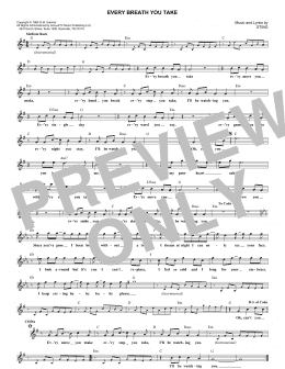 page one of Every Breath You Take (Lead Sheet / Fake Book)